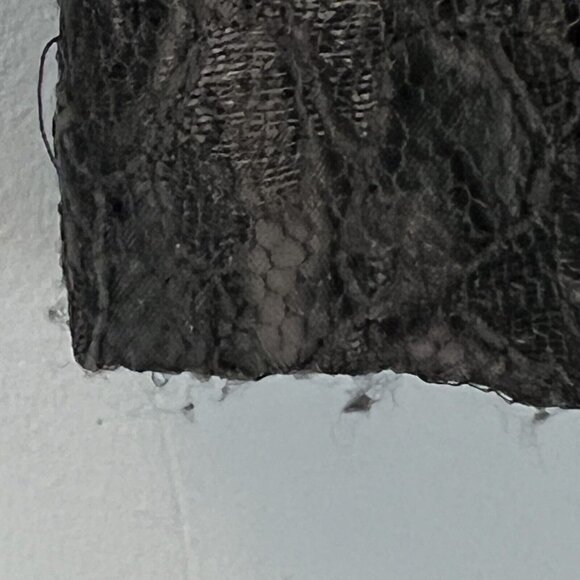 Gothic Chic Black Lace Long Sleeve Dress Size 5 Vintage 80s/90s Lace Up - Picture 11 of 11